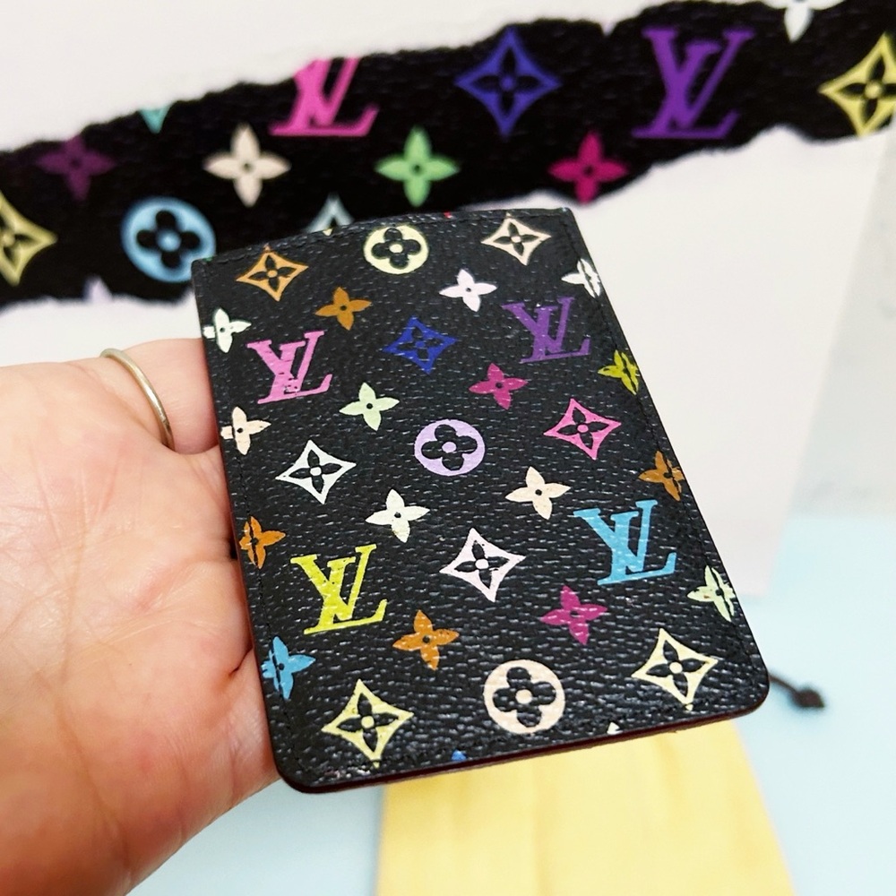 Authentic Louis Vuitton Rare Limited Edition Noir Multicolor Card / ID Holder - Picture 2 of 11